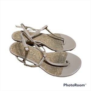 Splendid Cork Wedge Cream Sandals Sz 8 Women’s Open Toe Nude Color